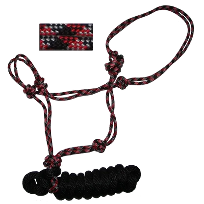 Rope Halter 5/16" 32-Spindle Rope, 8' Detachable Lead