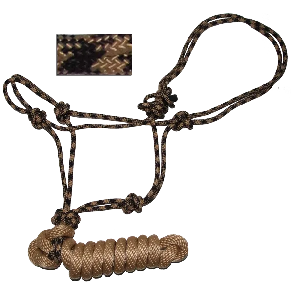 Rope Halter 5/16" 32-Spindle Rope, 8' Detachable Lead