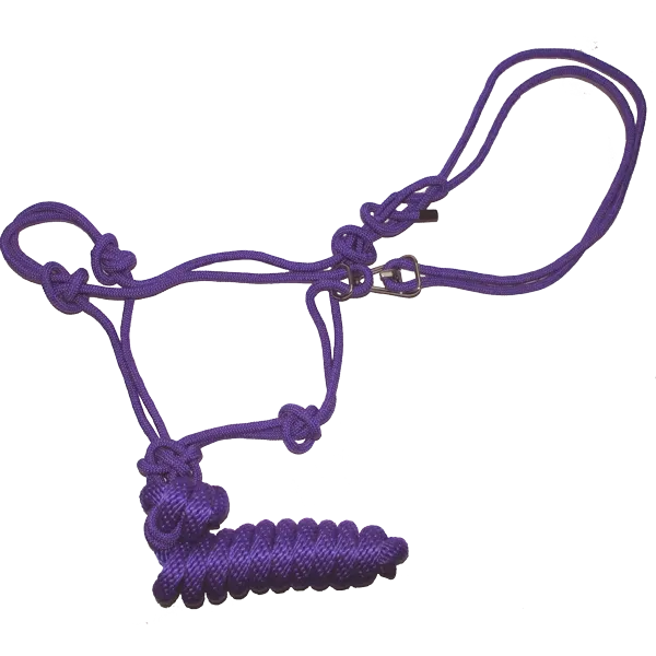 Easy-On Horse Rope Halter, 8' Detachable Lead Rope