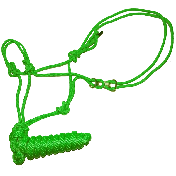 Easy-On Horse Rope Halter, 8' Detachable Lead Rope