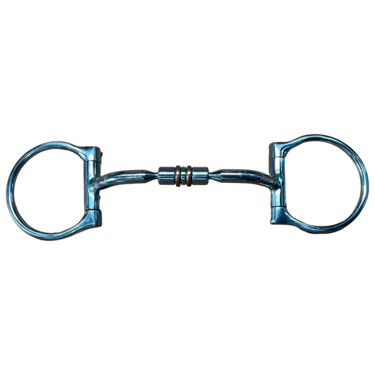 Stainless Steel Mouth D-Ring Comfort Snaffle Horse Bit Copper Rollers #28030