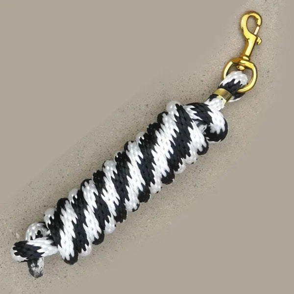 5/8" x 9' Poly Lead Rope, Brass Plated Bolt Snap, Two Tone Colors