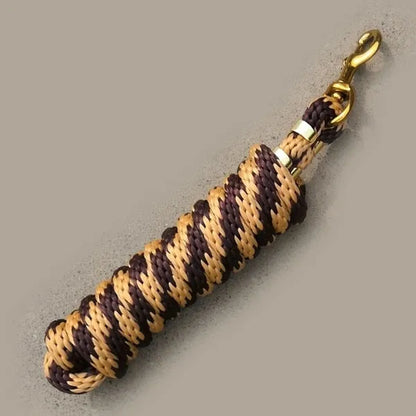 5/8" x 9' Poly Lead Rope, Brass Plated Bolt Snap, Two Tone Colors