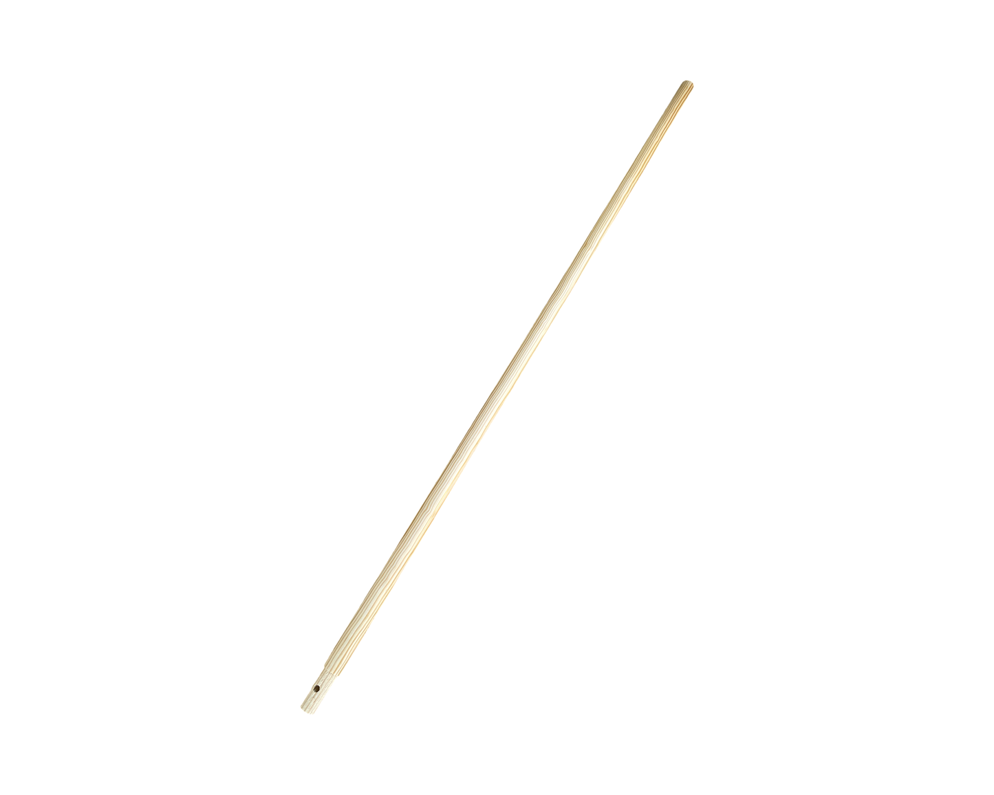 Wooden manure fork handle 54 inches long on a white background