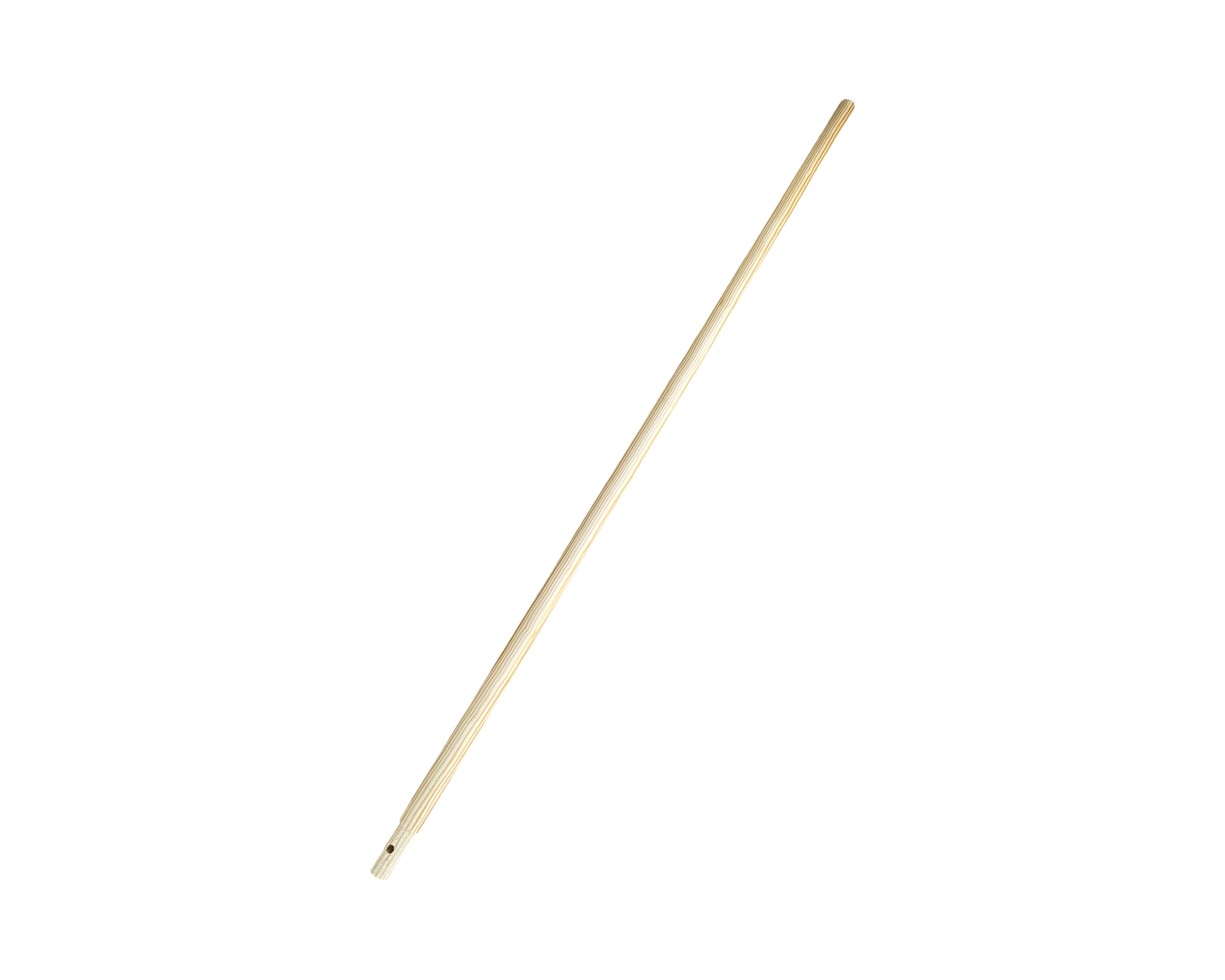 Wooden manure fork handle 54 inches long on a white background