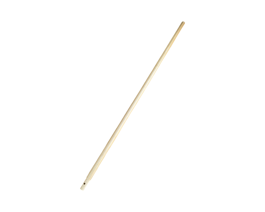 Wooden manure fork handle 54 inches long on a white background