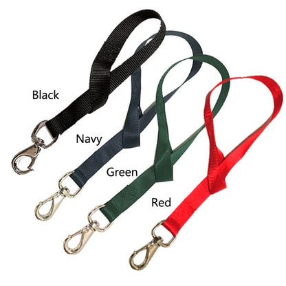 Four adjustable nylon webbing bucket straps in different colors with nickel-plated snaps: Black, Navy, Green, and Red.