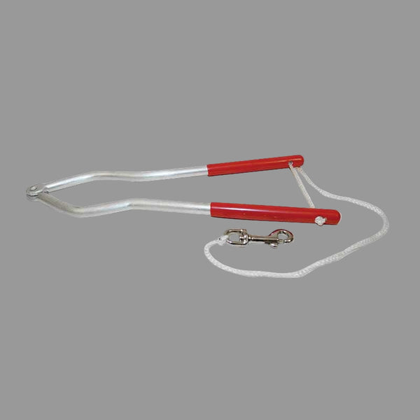 Aluminum twitch with red grip handle