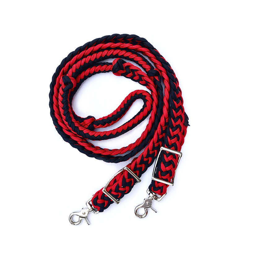 Braided Barrel / Roping Reins 8 Ft, 2 Nickel Plated Scissor Snaps, 2 T ...