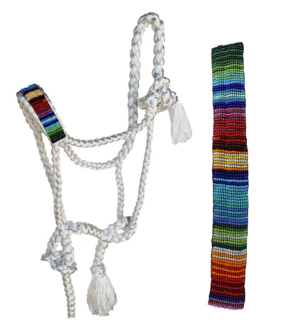 Mule Tape Halter, 10' Lead Rope, Beaded Nose Band