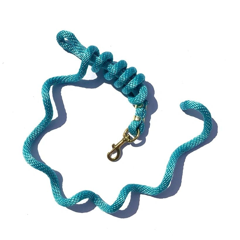 5/8" x 9' Poly Lead Rope, Brass Plated Bolt Snap, Solid Colors