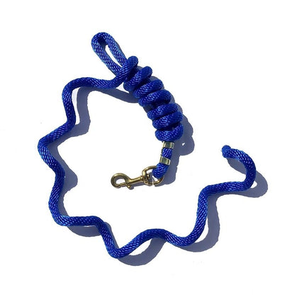 5/8" x 9' Poly Lead Rope, Brass Plated Bolt Snap, Solid Colors