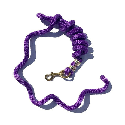 5/8" x 9' Poly Lead Rope, Brass Plated Bolt Snap, Solid Colors