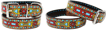 Puppy Collar Rhinestone Crystal Western Cow Leather 