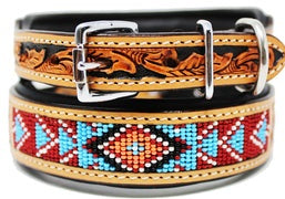 Dog Collar Cow Leather Padded