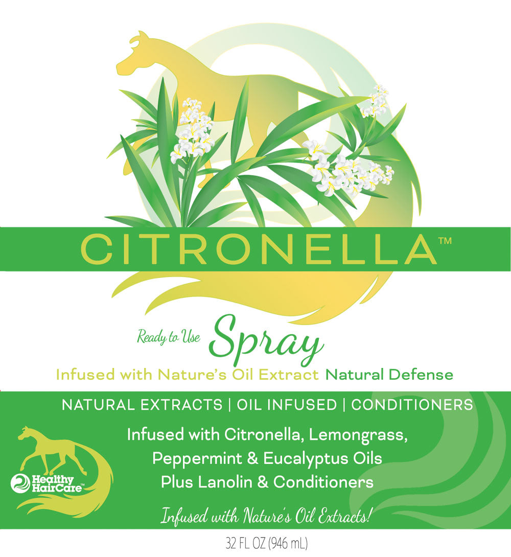Horse Citronella Spray for Coat, Mane & Tail by Healthy HairCare
