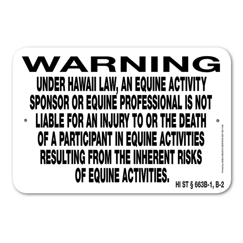 Equine Liability Signs H - L