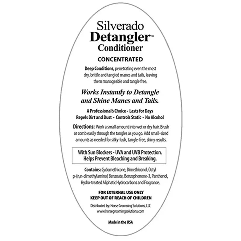 Horse Detangler Conditioner for Coat, Mane & Tail by Silverado #SDET08
