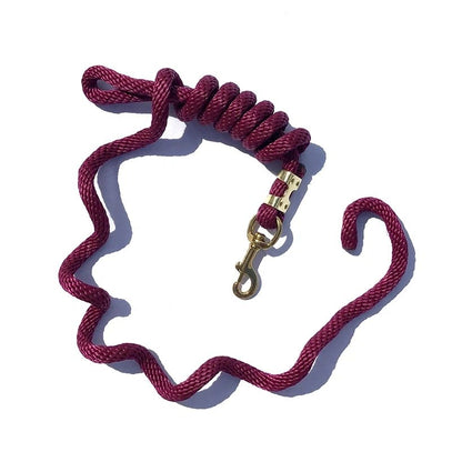 5/8" x 9' Poly Lead Rope, Brass Plated Bolt Snap, Solid Colors