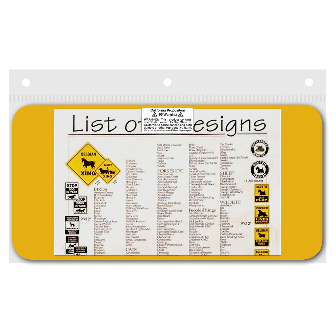 Yellow sign with black text 'STAY OUT OF STALLS' on a white background